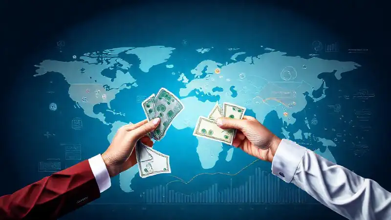 Intercambio global de divisas visualizado gráficamente