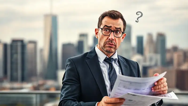 Un hombre confundido enfrenta crisis financiera