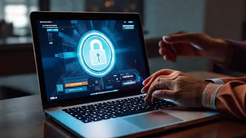 Laptop segura ofrece banca digital moderna