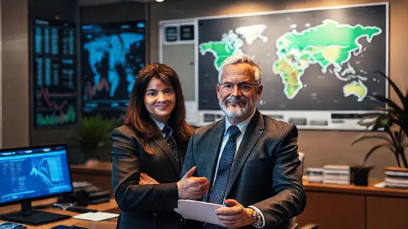 Un asesor financiero analiza mercados globales