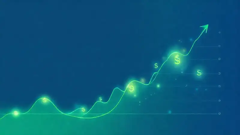 Dinero digital fluye visualmente y esperanzadormente