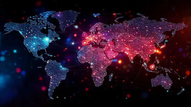 Red global de ATMs visualizada digitalmente