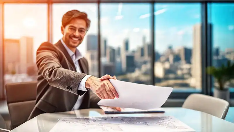 Éxito global en oficina moderna