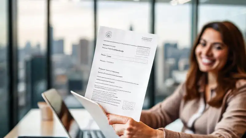 Una mujer verifica su dirección digitalmente