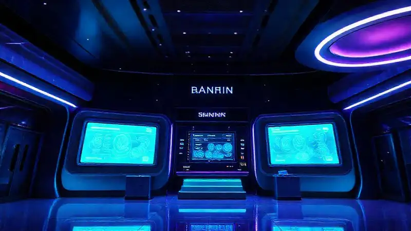 Banca futurista: diseño elegante y digital