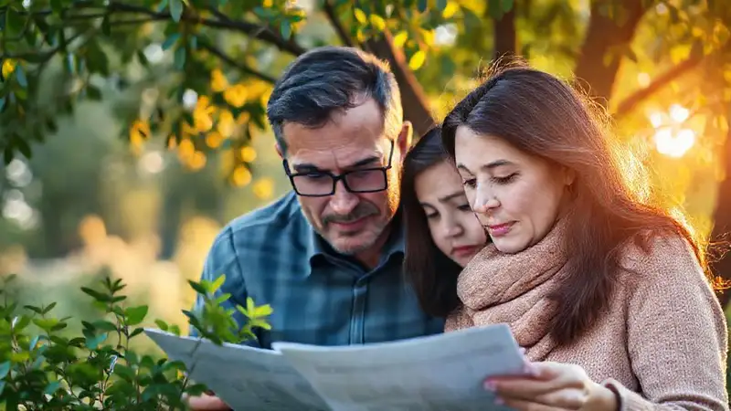 Una familia segura y pensativa