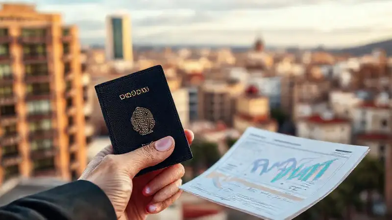 Expatriado confuso en ciudad moderna, trámites fiscales