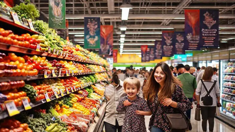 Supermercado ofrece un ambiente atractivo y diverso