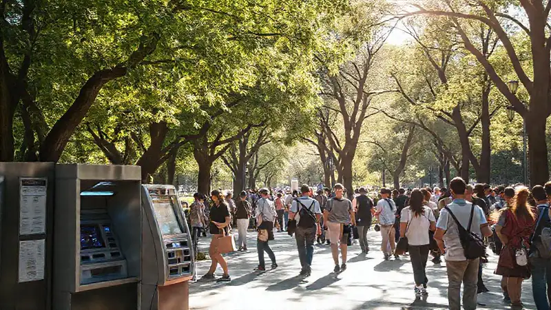 Un banco público vibrante y seguro