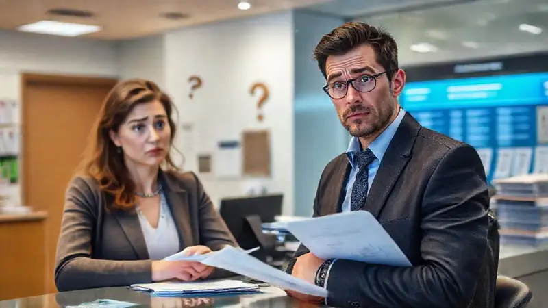 El cliente confuso busca información bancaria