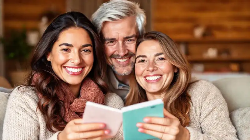 Una pareja feliz invierte con tranquilidad
