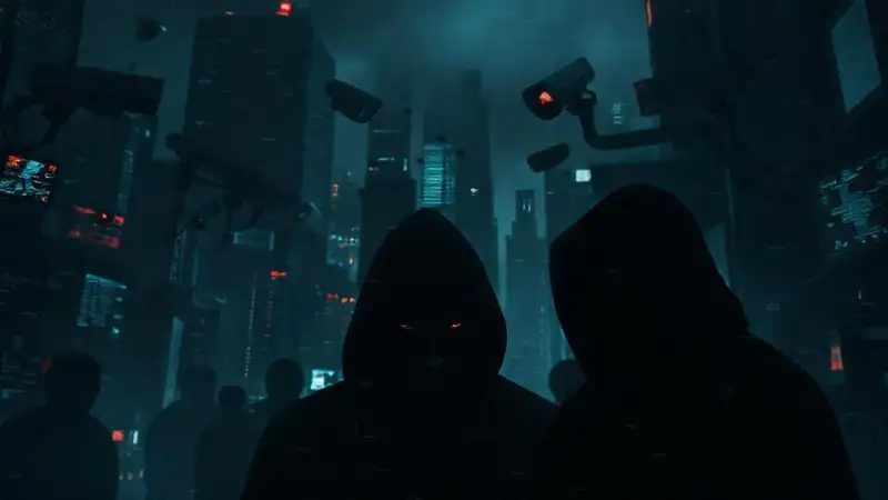 Una ciudad oscura y vigilada, amenazante