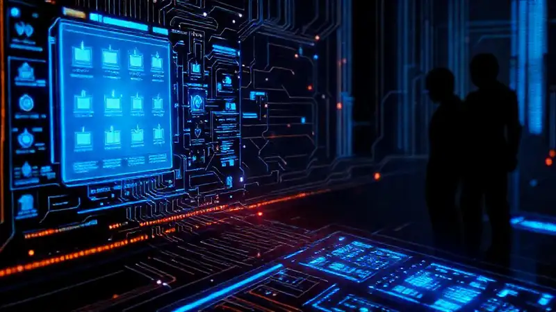 Interfaz digital, tecnología futurista y control