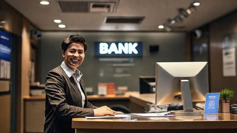 Banco tranquilo y profesional