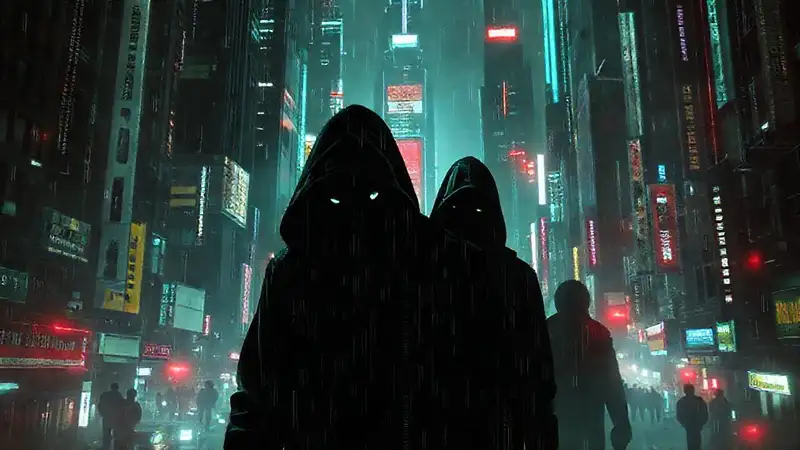 Ciudad cyberpunk distópica