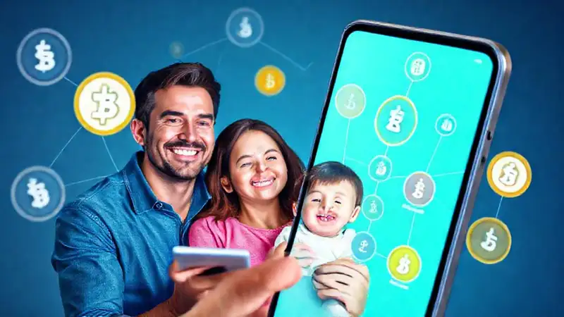 Criptomonedas conectan a familias felices