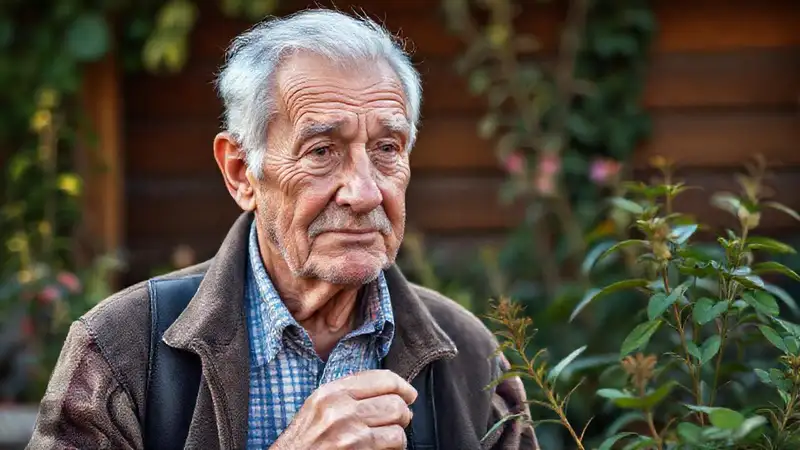 Un anciano espera un futuro esperanzador