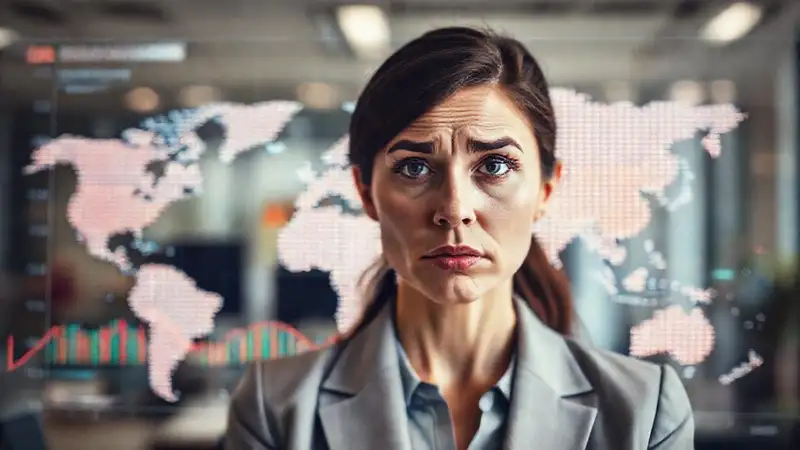 La mujer experimenta incertidumbre financiera global