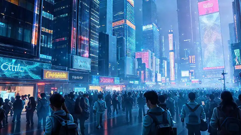 Ciudad futurista, tecnología y lujo