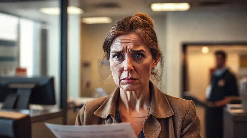 Mujer frustrada cierra cuenta en banco