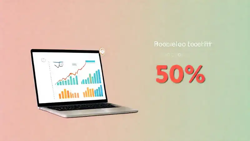 Laptop brillante transmite éxito financiero digital