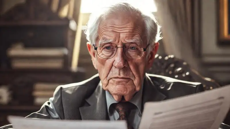 El anciano revisaba papeles de fallecido
