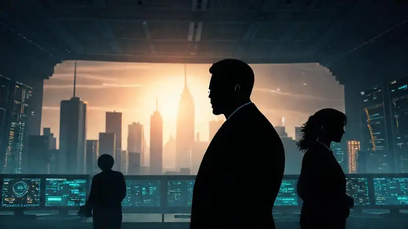 Banqueros futuristas controlan una ciudad fría