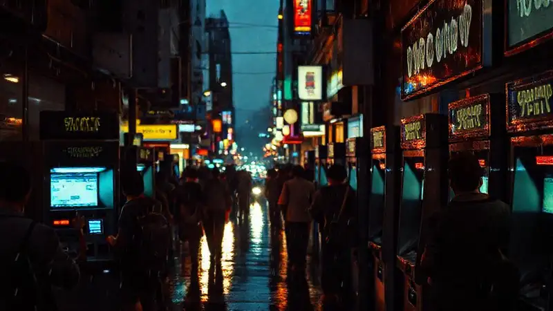 La ciudad inquieta se oscurecía y cambiaba