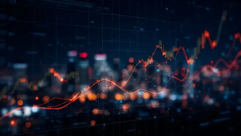Interfaz futurista visualiza finanzas digitales complejas