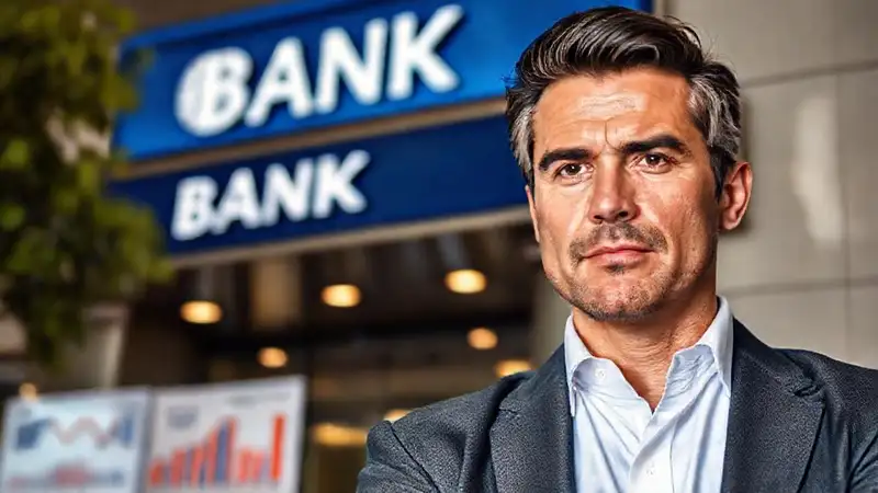 El hombre analiza datos financieros serios