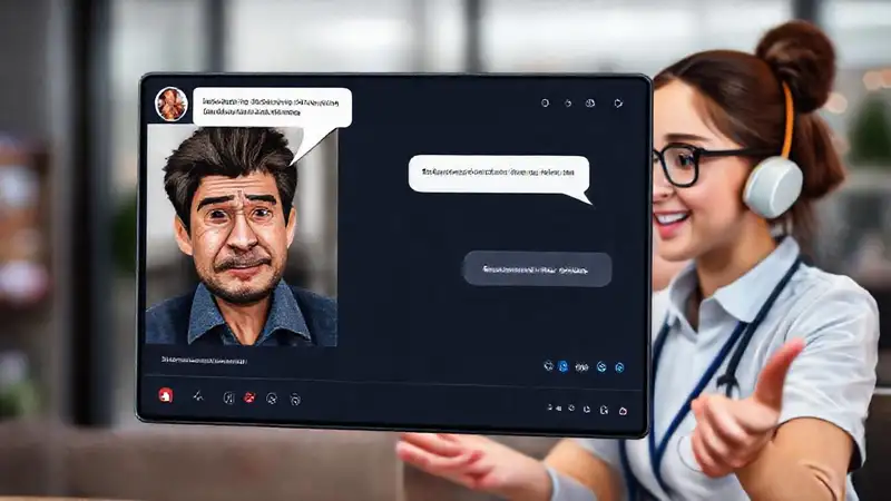 Agente ayuda a cliente frustrado virtualmente