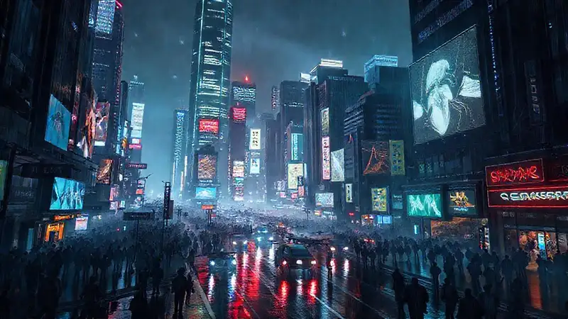 Ciudad cibernética brillante