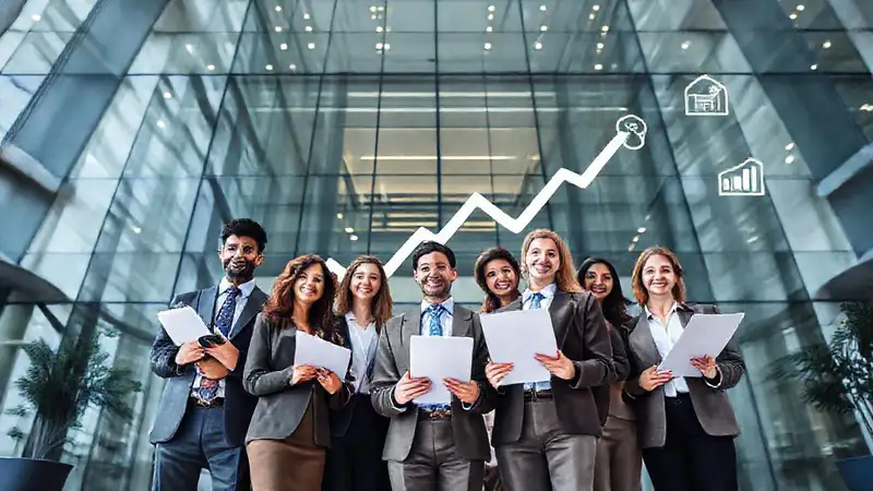 Edificio moderno, progreso profesional y esperanza