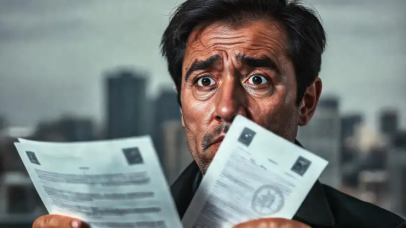 Expatriado perdido, documentos legales, desesperación