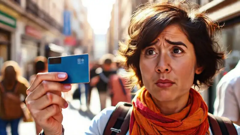 Turista perdido cambia dinero en la ciudad
