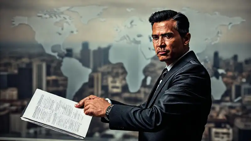 Un ejecutivo internacional firma documentos globales
