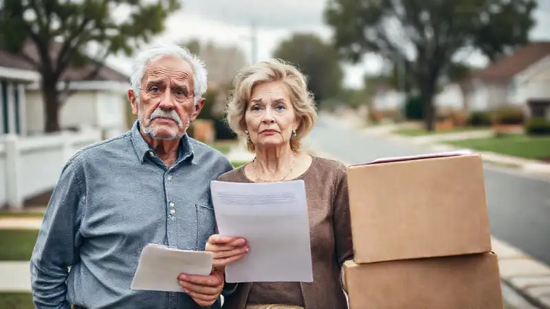 Una pareja anciana se muda preocupada