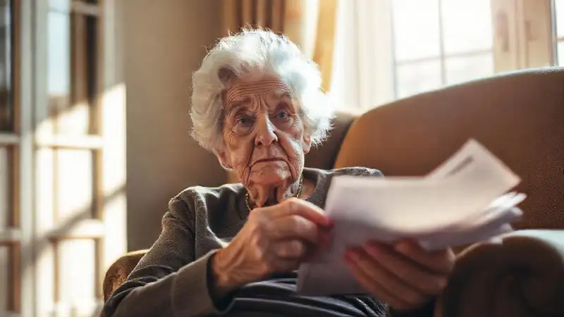 Una anciana busca esperanza en la luz