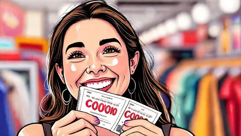 Mujer sonriente ofrece descuentos felices