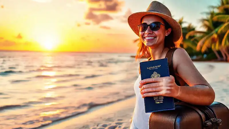 Viaje tropical: sol, playa y felicidad