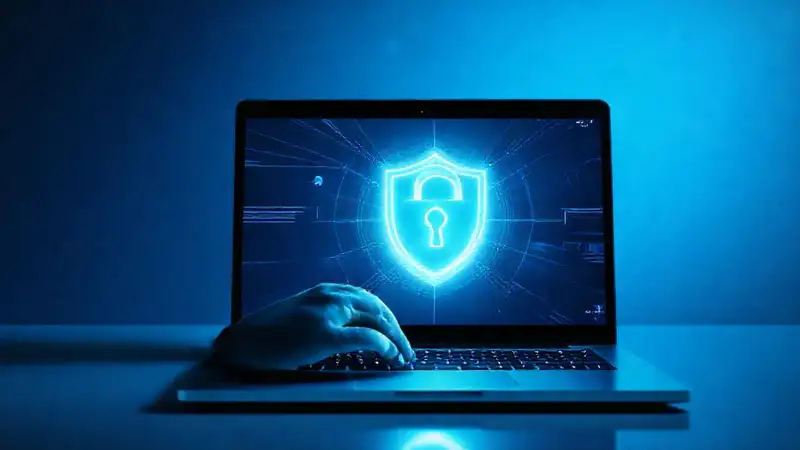 La laptop segura ofrece calma digital