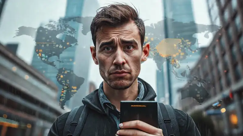 Viajero perdido en el mundo digital