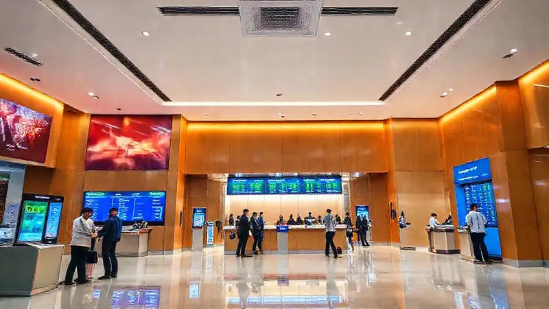 Banco moderno: ambiente profesional y acogedor